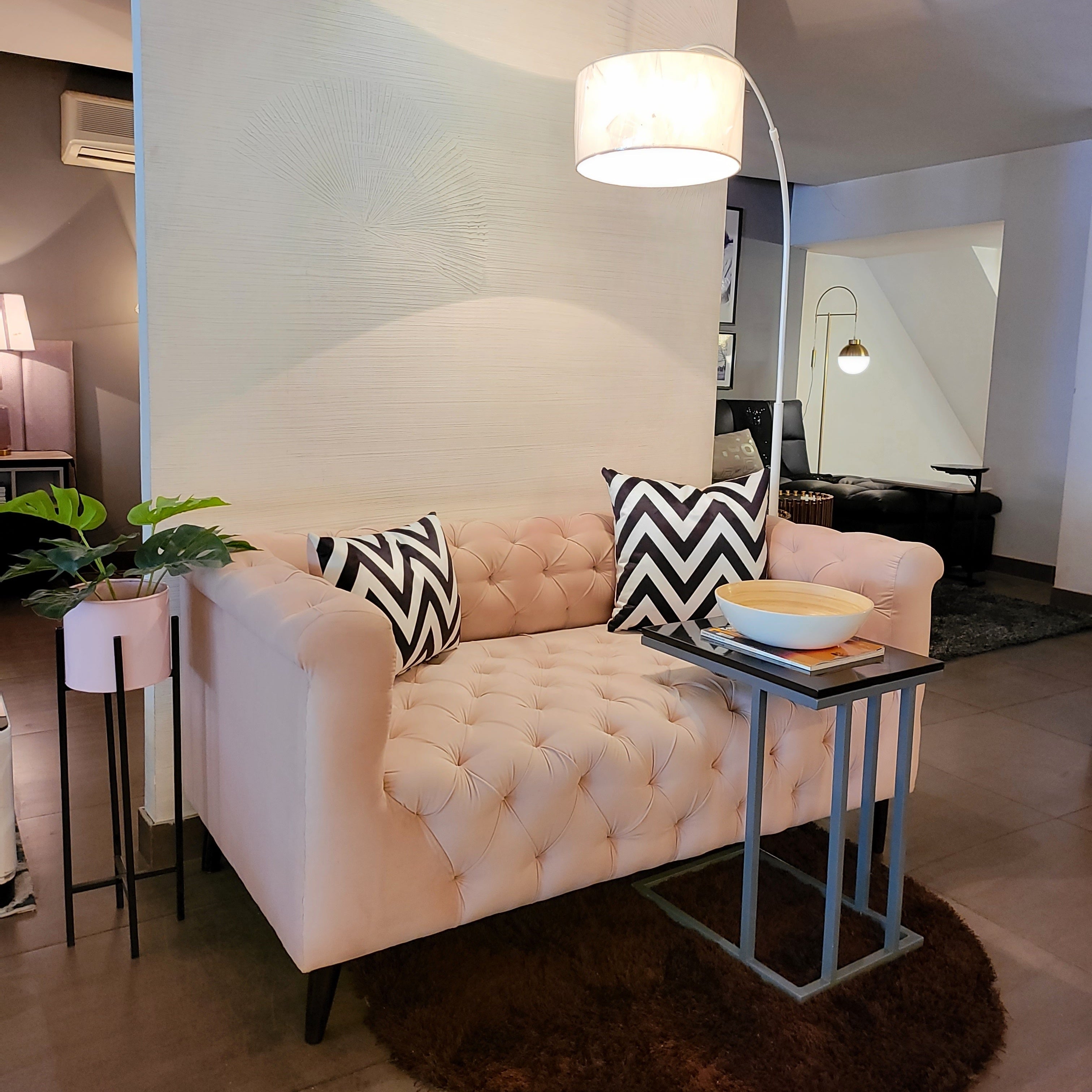 Minimalist White Loveseat