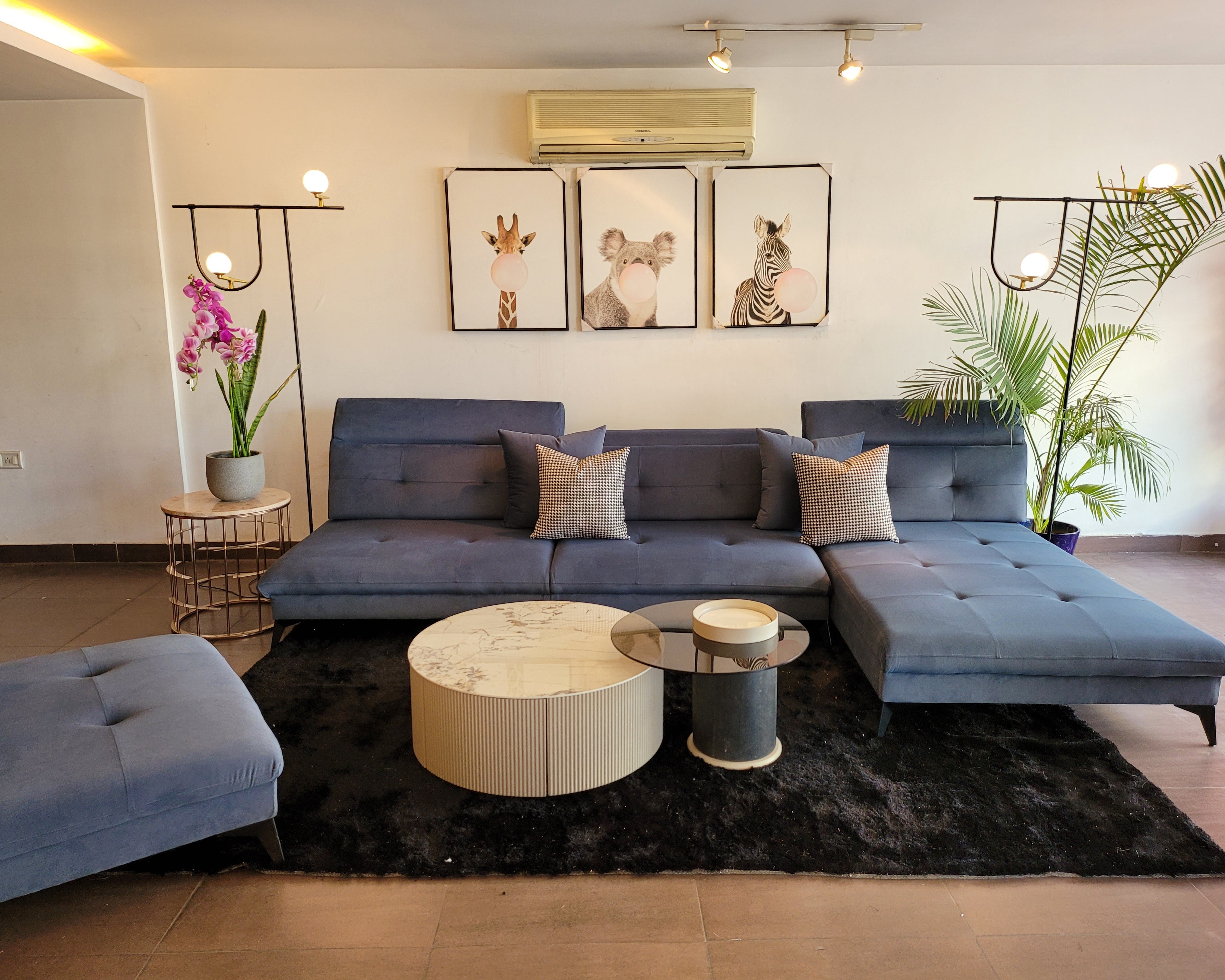 Deep Blue Corner Sectional