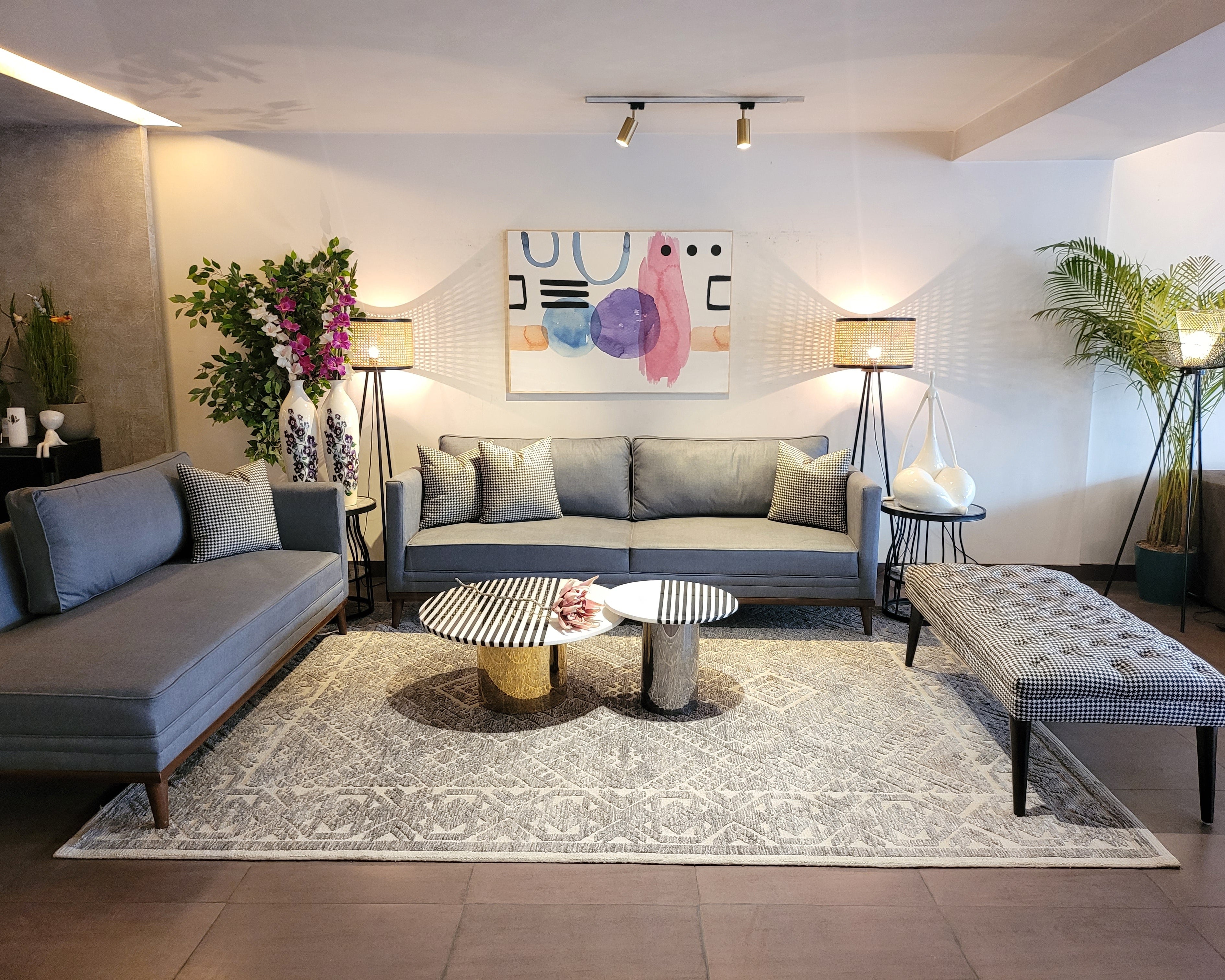 Sleek Grey Chaise Sofa