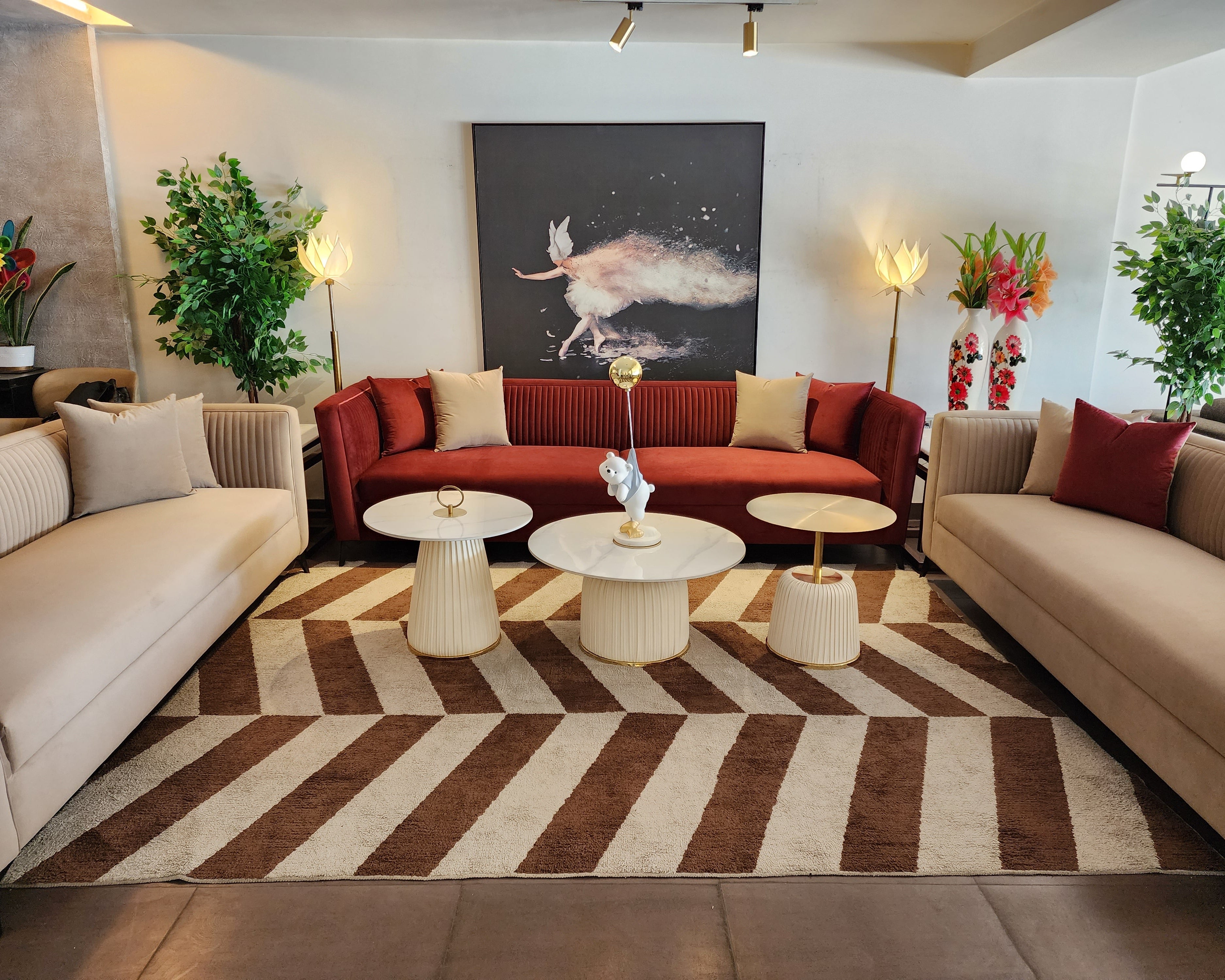 Rich Red Modern Sofa