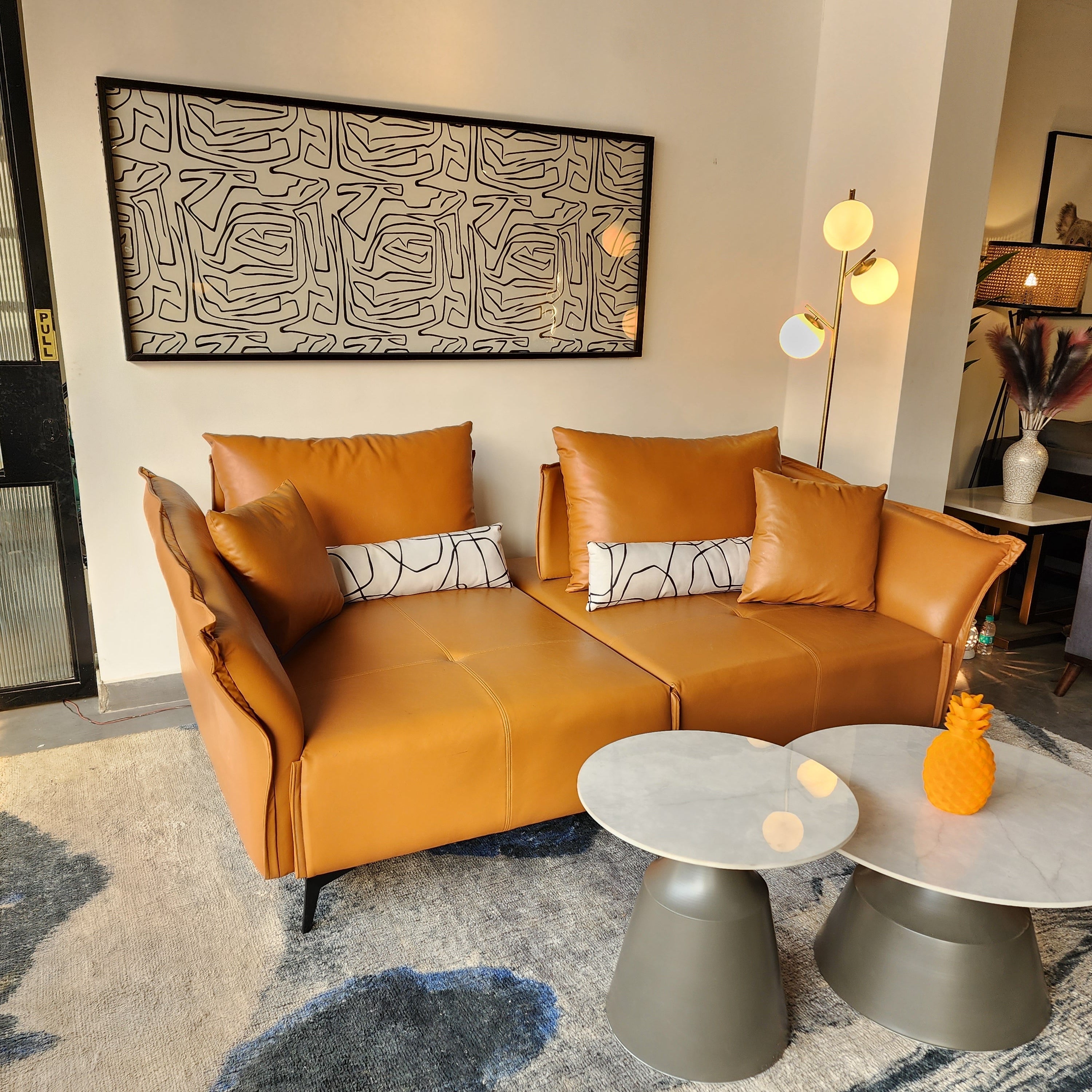 Rose Beige Modern Sofa Set