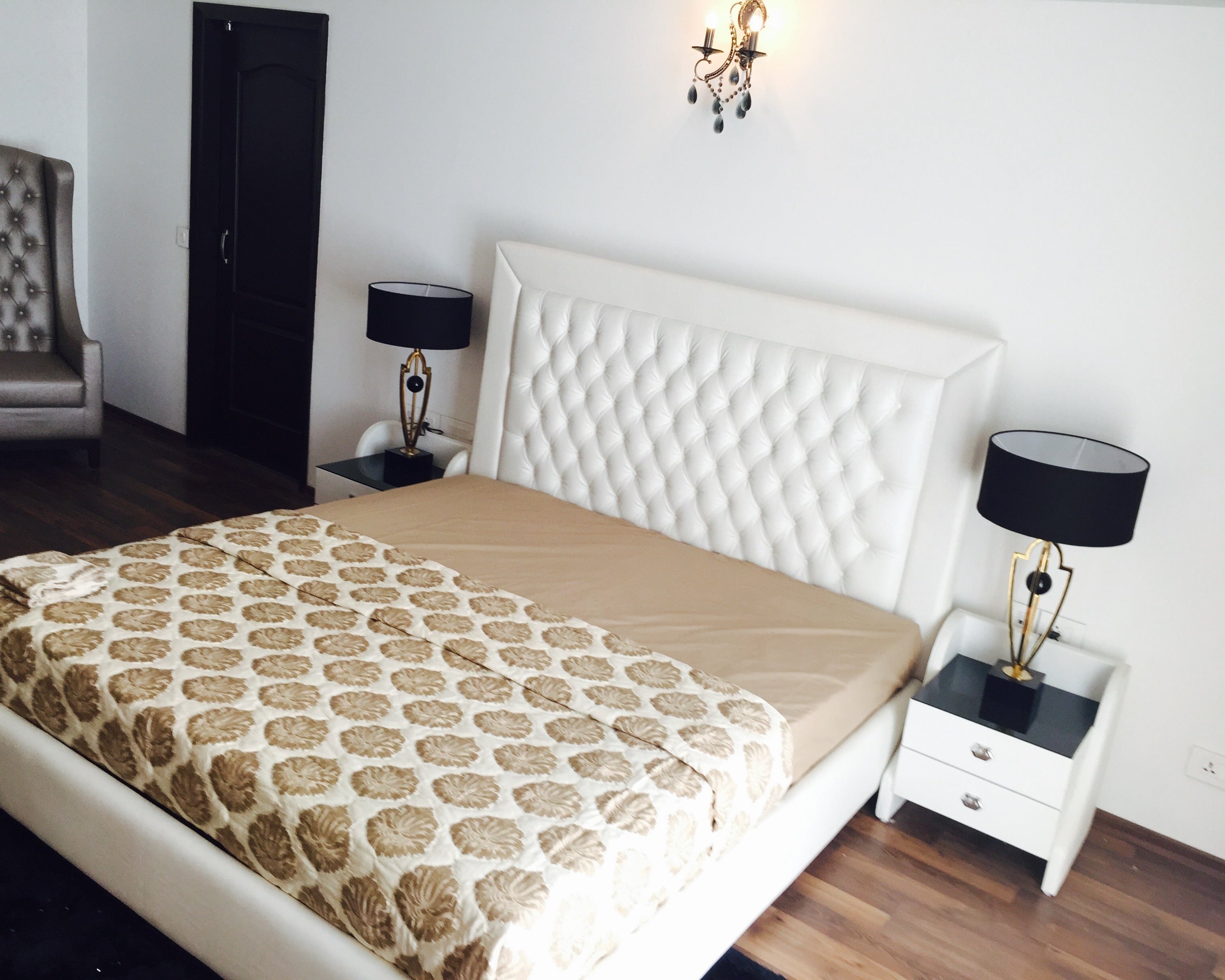 Capri White Panel Bed