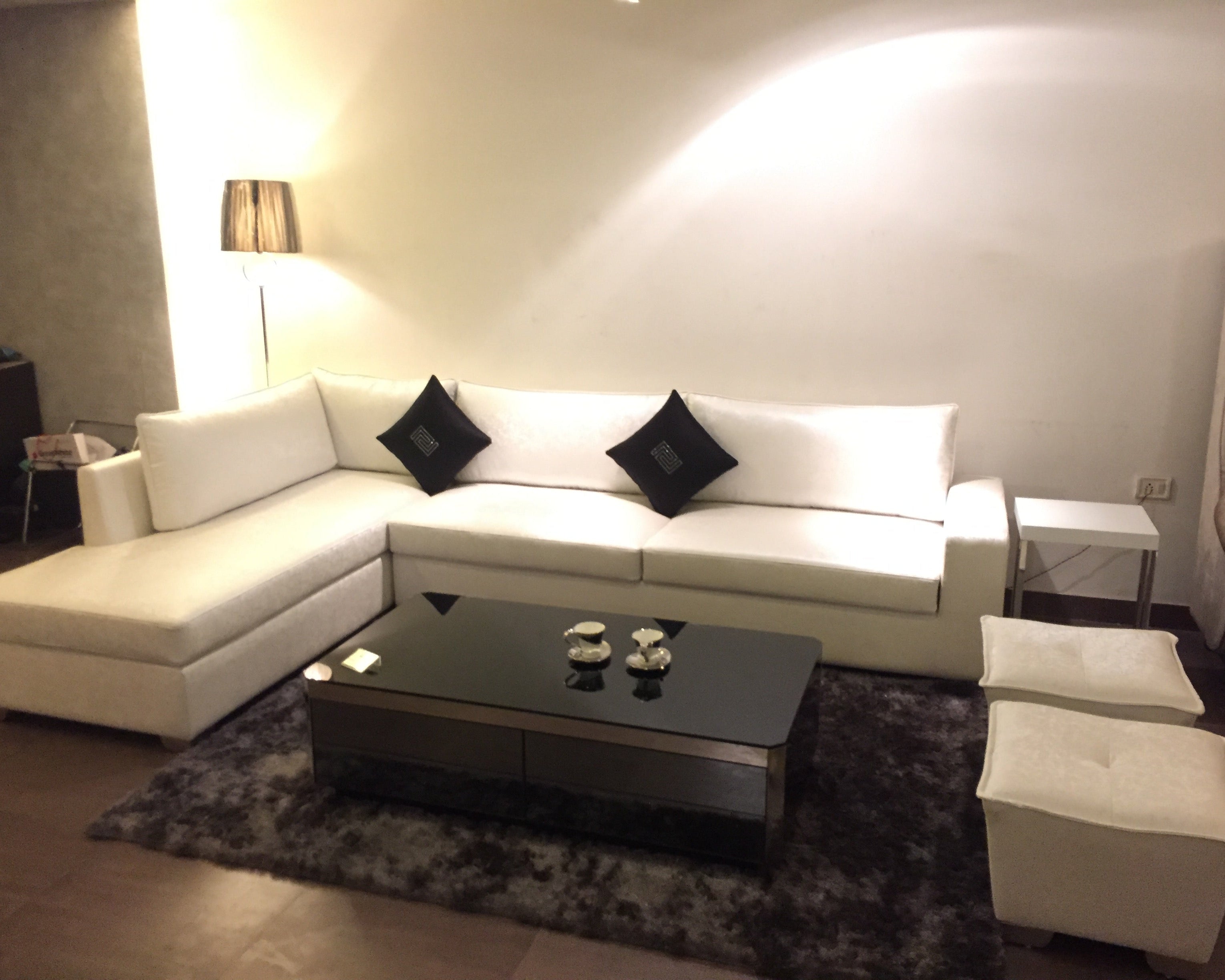 Modern White L-Shape Sectional
